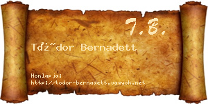Tódor Bernadett névjegykártya